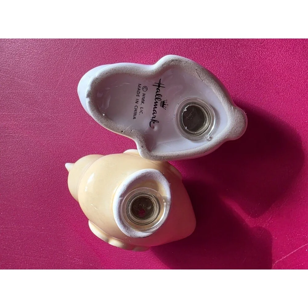 Vintage Hallmark Salt & Pepper Shakers Spring Baby Bunny Rabbit & Yellow Chick